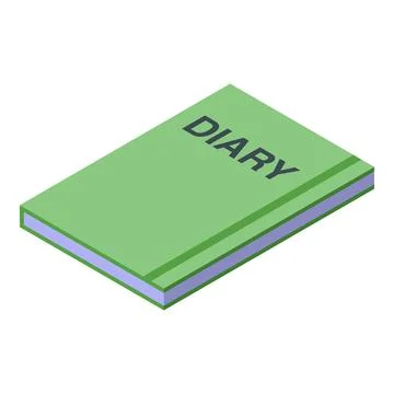 Green diary representing personal memories and daily reflections Stock Illustration