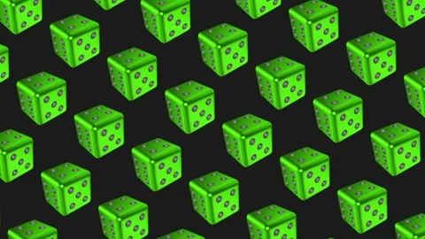 Green dice pattern background moves smoothly with simple directional Stock Footage 335774798