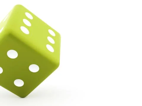 Green dice on white background Stock Illustration