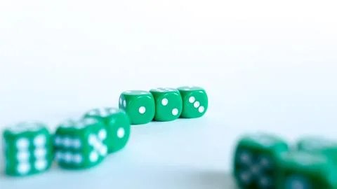 Green dices Foto stock