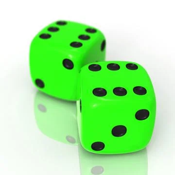 Green dices on white Stock Illustration