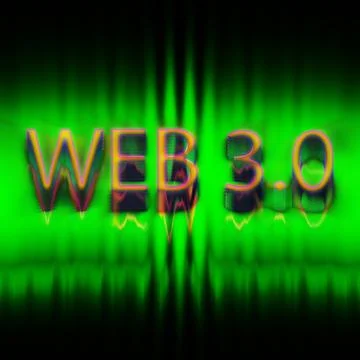 Green Digital background effect glowing of text WEB 30 Stock Illustration