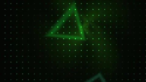 Green digital background with glowing dots and geometric shapes. Stock Footage 336243074
