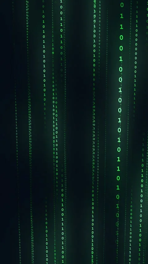Green digital binary code falling down, abstract technology background Stock Footage 340880124
