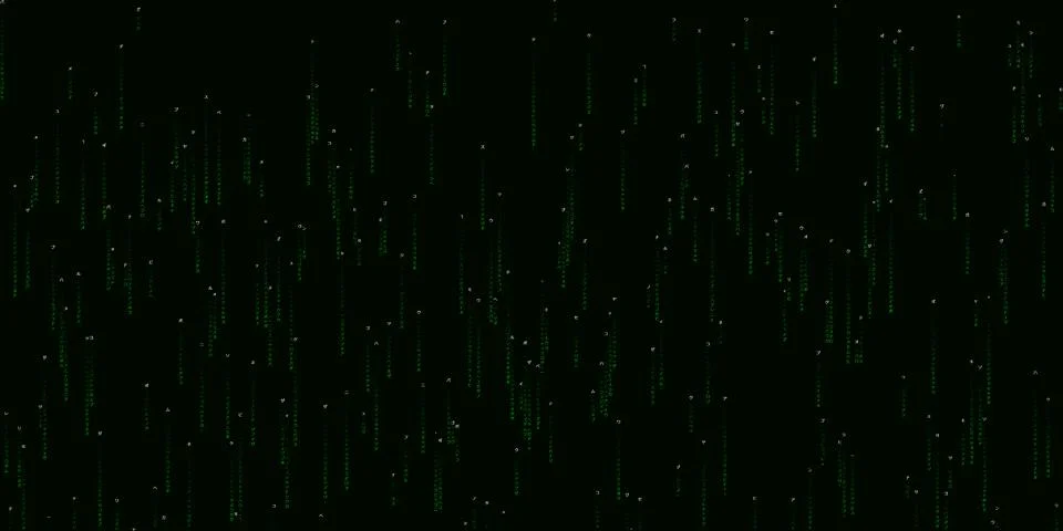 Green digital binary code falling on dark background Stock Illustration
