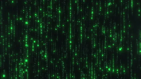 Green Digital binary code processing on screen background loop. Video stock 153941109