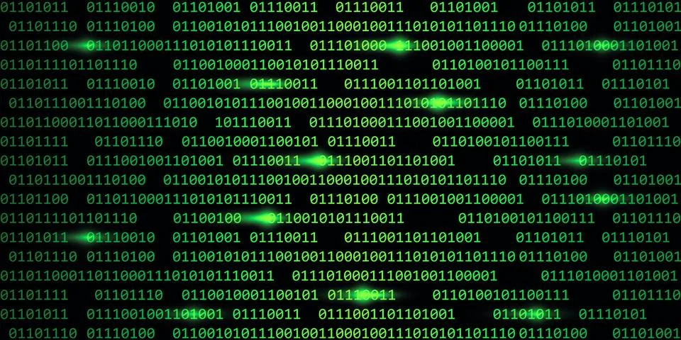 Green digital binary code web technology background Illustrazione stock