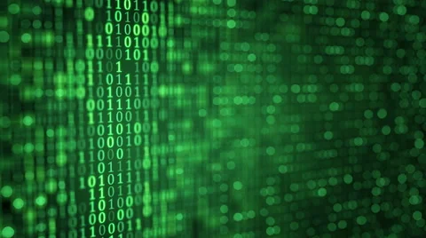Green digital binary data close-up shallow DOF loop 4k (4096x2304) Stock Footage 58196149