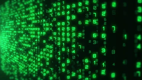 Green Digital Binary Data on Computer Screen Close Up 動画素材 336257949