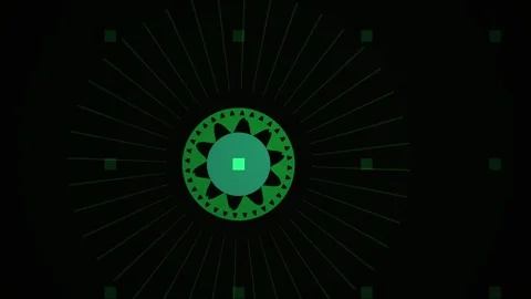 Green Digital Circle Technology Background. Stock Footage 334883420
