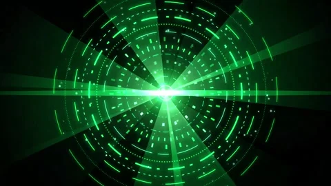Green digital circular radar scanning motion graphic overlay for futuristic.. Vidéo 347995457