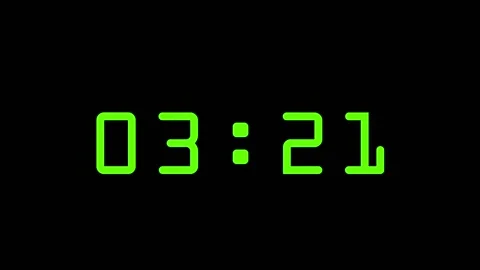 Green digital clock counting down on bla... | Stock Video | Pond5