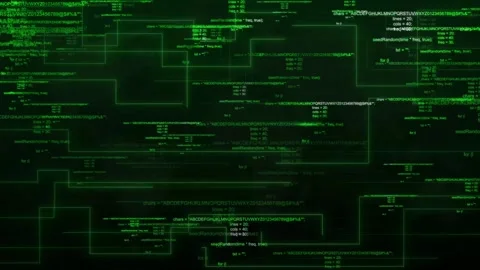 Green digital code matrix with random binary character streams. Computer pr.. Stock Footage 337022966