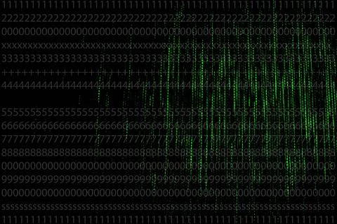 Green digital code numbers in matrix style . Stock Photos