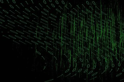 Green digital code numbers in matrix style . Foto stock