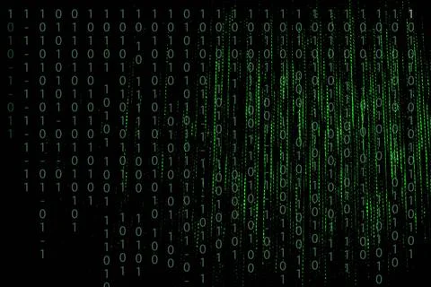 Green digital code numbers in matrix style . Foto stock