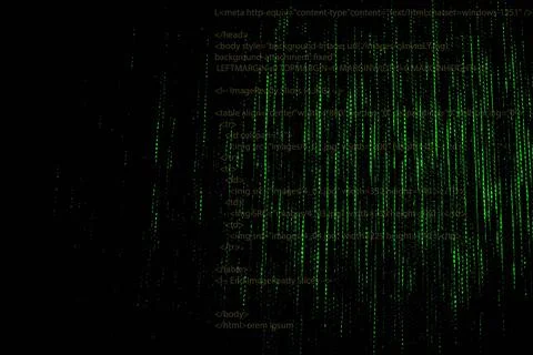 Green digital code numbers in matrix style . Stockfoto's