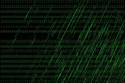 Green digital code numbers in matrix style . Stock Photos