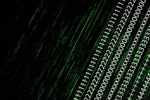 Green digital code numbers in matrix style . Foto stock