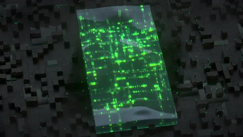 Green digital code or machine language seamless loop 3D render animation Stock Footage 153070510