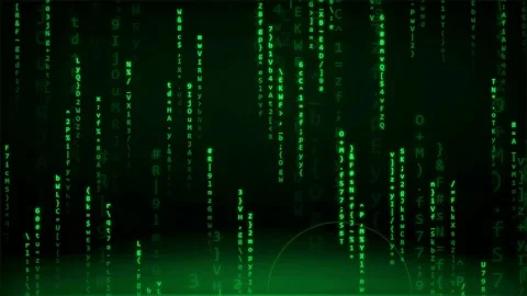 Green Digital Code Rain Falling Down on Dark Abstract Technology Background 動画素材 341454240