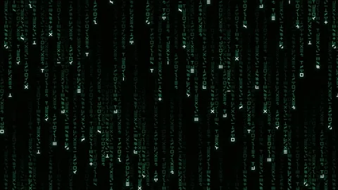 Green digital code rain. Technology seamless loop Stock Footage 341422032