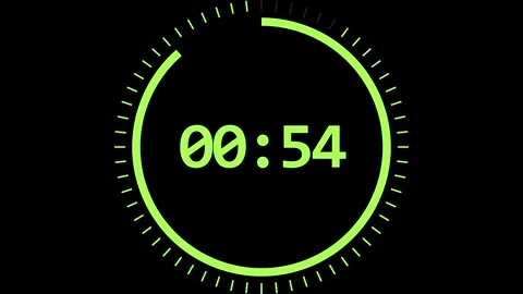 Green Digital Countdown 1 Minute (60 Seconds) Timer Animation Stock-Footage 343958929