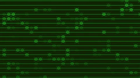 Green Digital Data Stream with Abstract Geometric Shapes and Lines Stock Footage 334587898