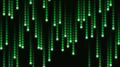 Green digital data stream abstract background loop, futuristic binary code .. Stock Footage 336804955