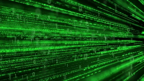 Green Digital Data Stream with Binary Code Technology Background Stock Footage 138656645