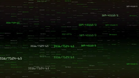Green Digital Data Stream Matrix Code Effect Background Stock Footage 333576222