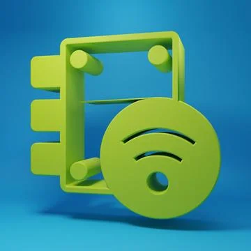 Green Digital door lock with wireless technology for unlock icon isolated o.. Stock Illustration