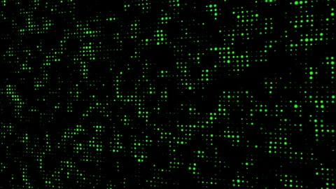 Green digital dots on dark background, suitable for technology video background Stock Footage 343719840