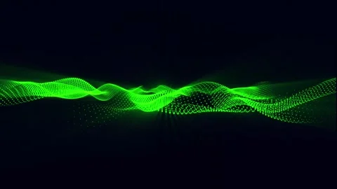 Green digital dots form wave. Futuristic, Modern, Digital, Abstract and tec.. Stock Footage 247261047