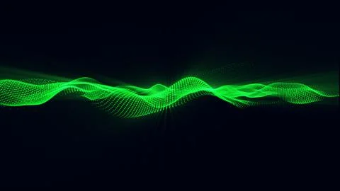 Green digital dots form wave. Futuristic, Modern, Digital, Abstract and tec.. Stock Illustration