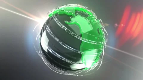 Green Digital Earth Rotation with Global Technology Connections 스톡 동영상 336658800
