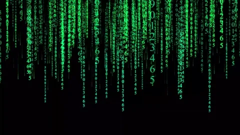 Green Digital Falling Numeric Matrix Abstract Futuristic Technology Animate.. Stock Footage 304422674