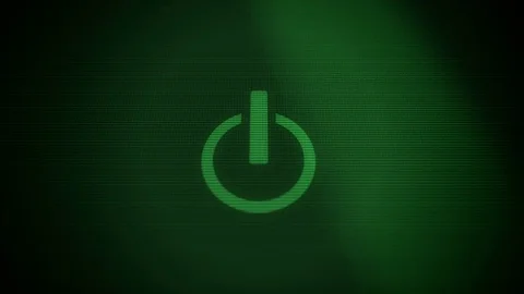 Green Digital Futuristic Power Button turns on Stock Footage 70650581