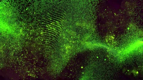 Green digital futuristic technology dot wave or flowing animated abstract b.. Stock Footage 296478347