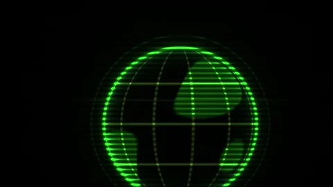 Green digital globe on black background. Stock Footage 335365367
