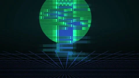 Green digital globe with blue data. Stock Footage 334885118