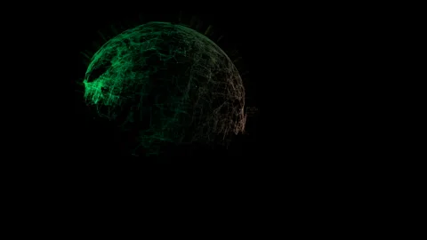 Green Digital Globe Network Visualizing Global Data Sphere and Nodes Stock Footage 347198221