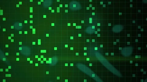 Green Digital Grid Background with Floating Particles and Glowing Line Stock Footage 343711523