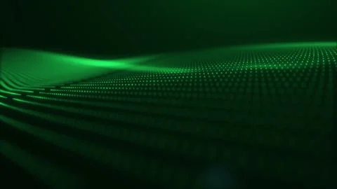 Green digital grid wave forms a smooth data surface with clean futuristic d.. Stock-Footage 332066494