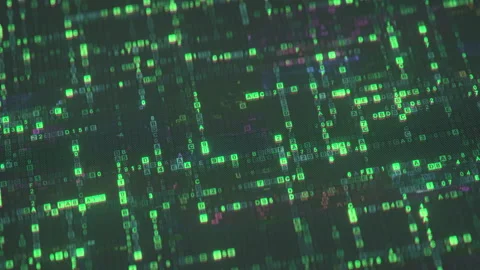 Green digital hex code matrix 3D render animation Stock Footage 165649618