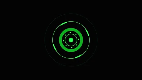 Green digital HUD elements pulse and animate on a dark background for futur.. Stock Footage 340940889