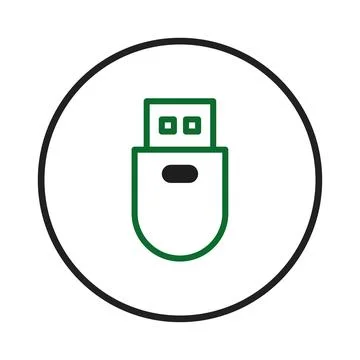 Green digital icon for data transfer modern design concept illustrating por.. Stock Illustration