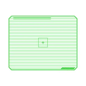 Green digital interface with scanline overlay and target cross Stock Illustration