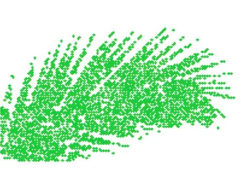 Green digital leaf shape made of binary code pattern 库存插图