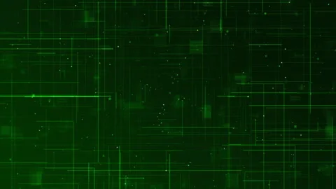Green digital line and grid perspective technology abstract background Stock Footage 243823437